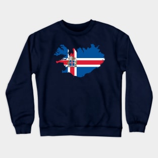 Iceland Flag Map Crewneck Sweatshirt